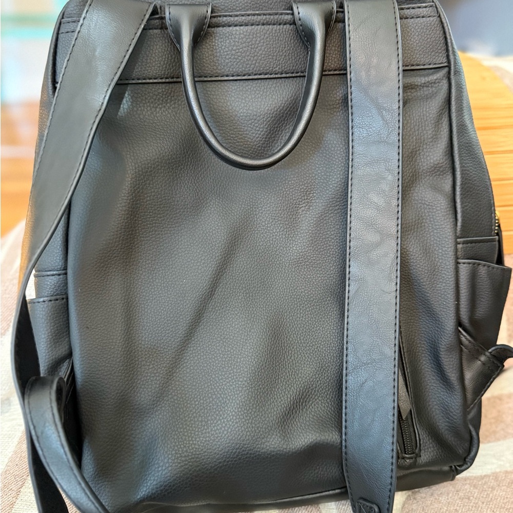 Black Leather Women’s / Men's Backpack - Picture 2 of 4